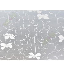White frosted floral motif design decorative glass stickers